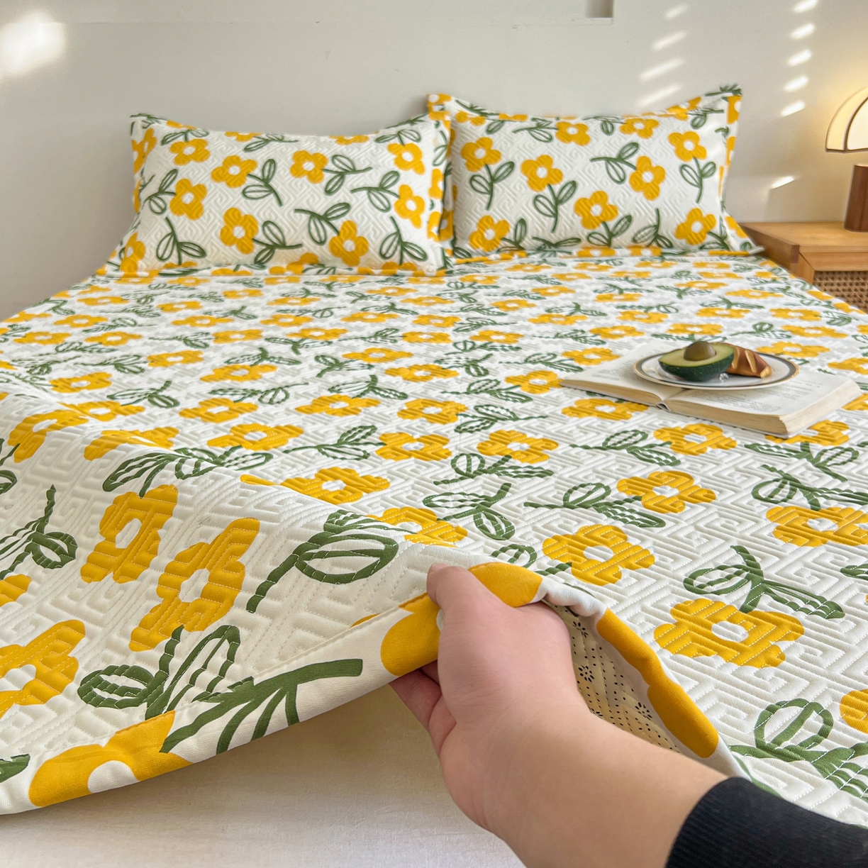 91家纺网 家纺一手货源 找家纺 棉乐町家居 2026新款老粗布床盖床垫大床 床盖 花颜