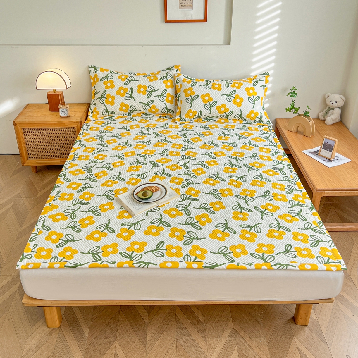 91家纺网 家纺一手货源 找家纺 棉乐町家居 2026新款老粗布床盖床垫大床 床盖 花颜