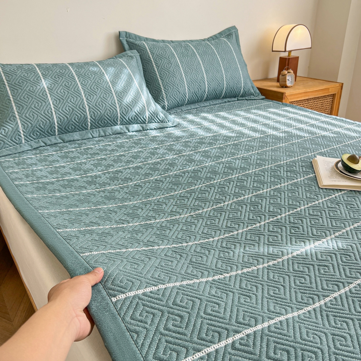 91家纺网 家纺一手货源 找家纺 棉乐町家居 2026新款老粗布床盖床垫大床 床盖 初见