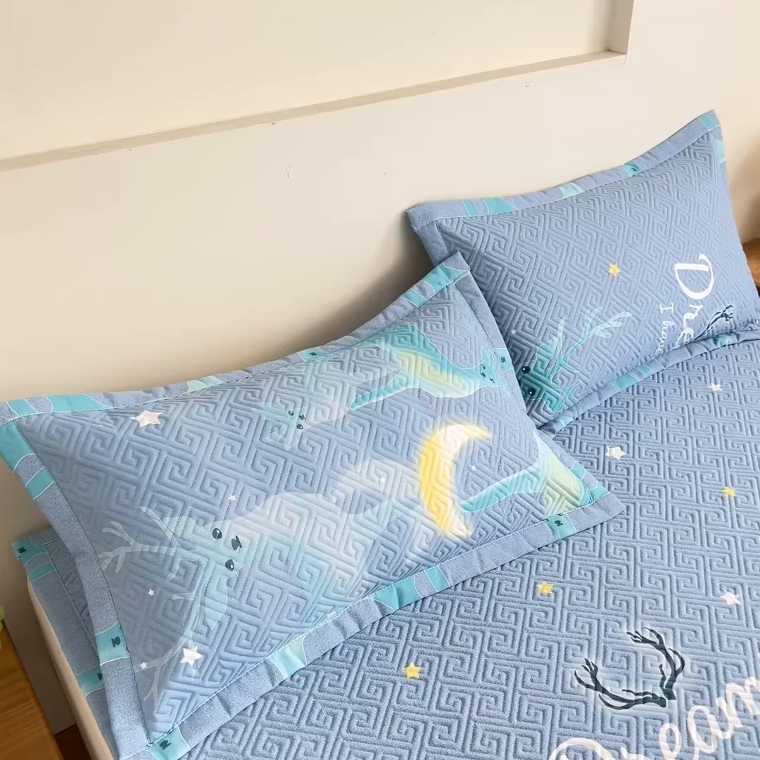 91家纺网 家纺一手货源 找家纺 棉乐町家居 2026新款老粗布床盖床垫大床 床盖 梦幻小鹿