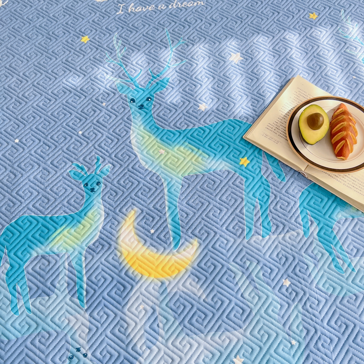 91家纺网 家纺一手货源 找家纺 棉乐町家居 2026新款老粗布床盖床垫大床 床盖 梦幻小鹿