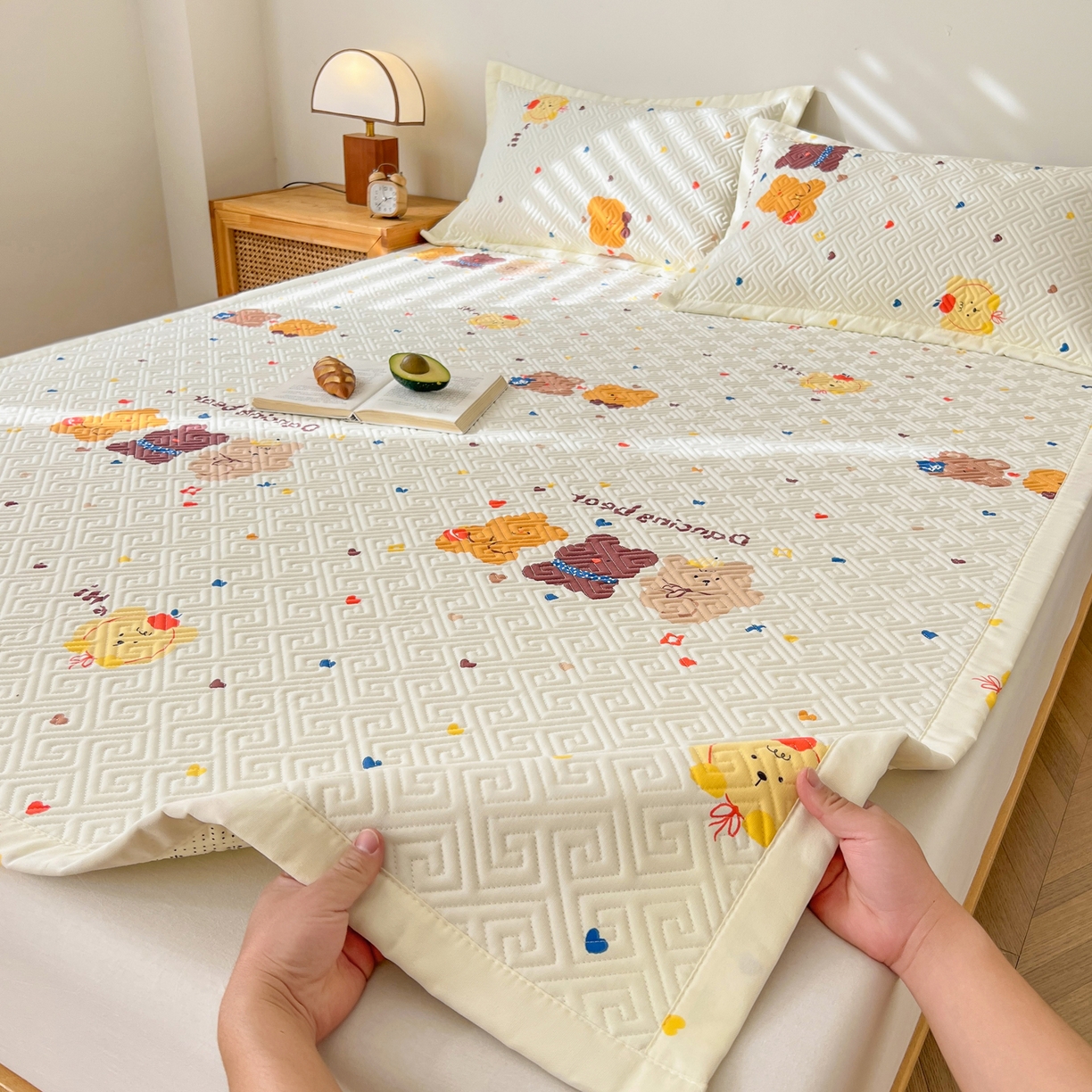 91家纺网 家纺一手货源 找家纺 金泰莱 2026新款老粗布床盖床垫大床 床盖 bear熊