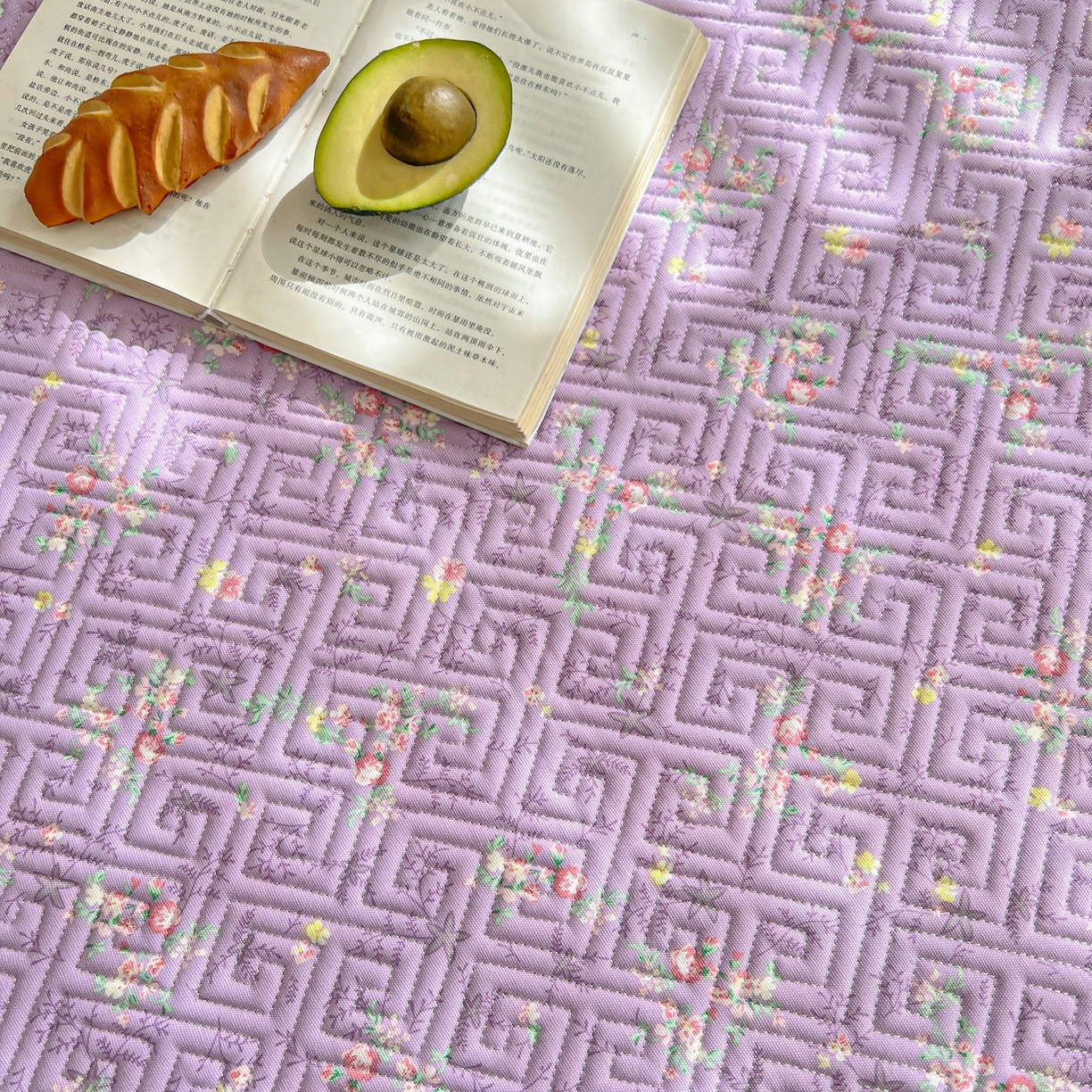 91家纺网 家纺一手货源 找家纺 金泰莱 2026新款老粗布床盖床垫大床 床盖 紫罗兰