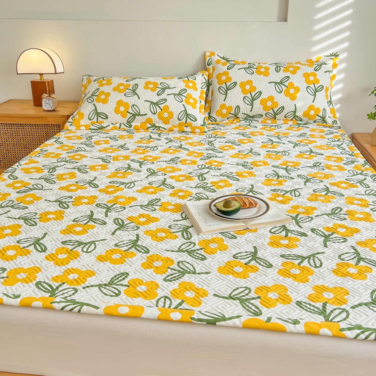 91家纺网 家纺一手货源 找家纺 金泰莱 2026新款老粗布床盖床垫大床 床盖 花颜