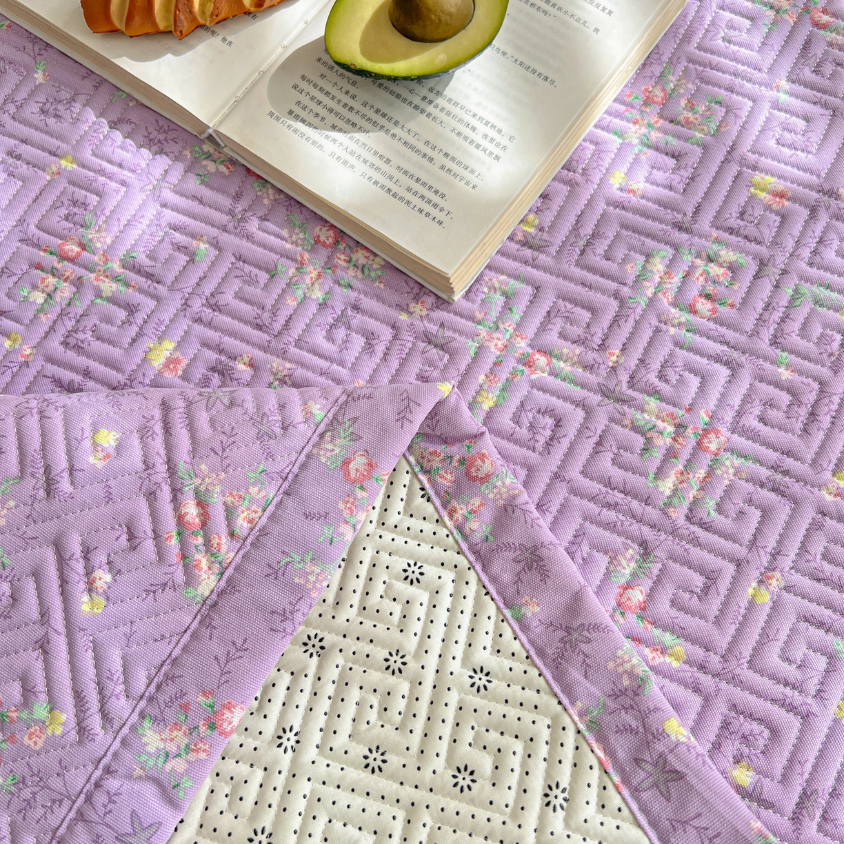 91家纺网 家纺一手货源 找家纺 金泰莱 2026新款老粗布床盖床垫大床 床盖 紫罗兰