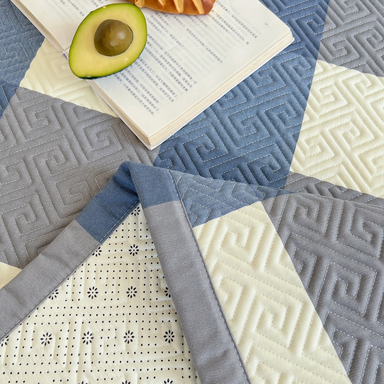 91家纺网 家纺一手货源 找家纺 金泰莱 2026新款老粗布床盖床垫大床 床盖 蓝格