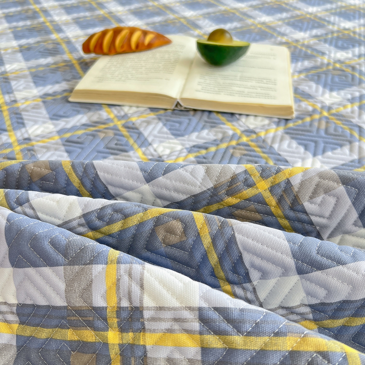 91家纺网 家纺一手货源 找家纺 金泰莱 2026新款老粗布床盖床垫大床 床盖 简兮蓝