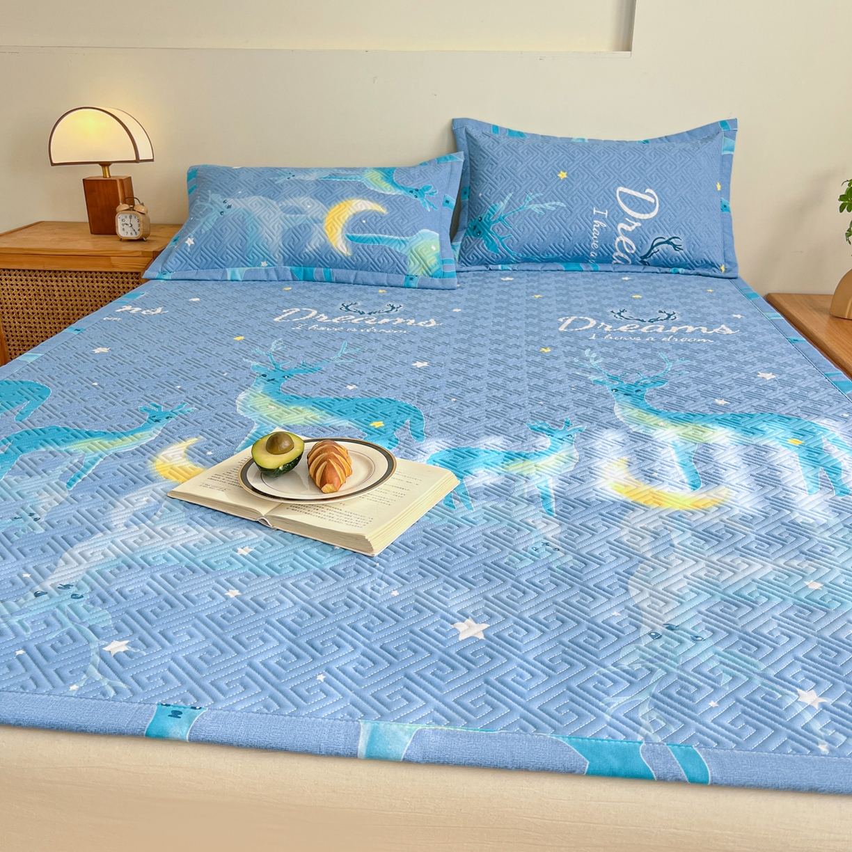 91家纺网 家纺一手货源 找家纺 金泰莱 2026新款老粗布床盖床垫大床 床盖 梦幻小鹿