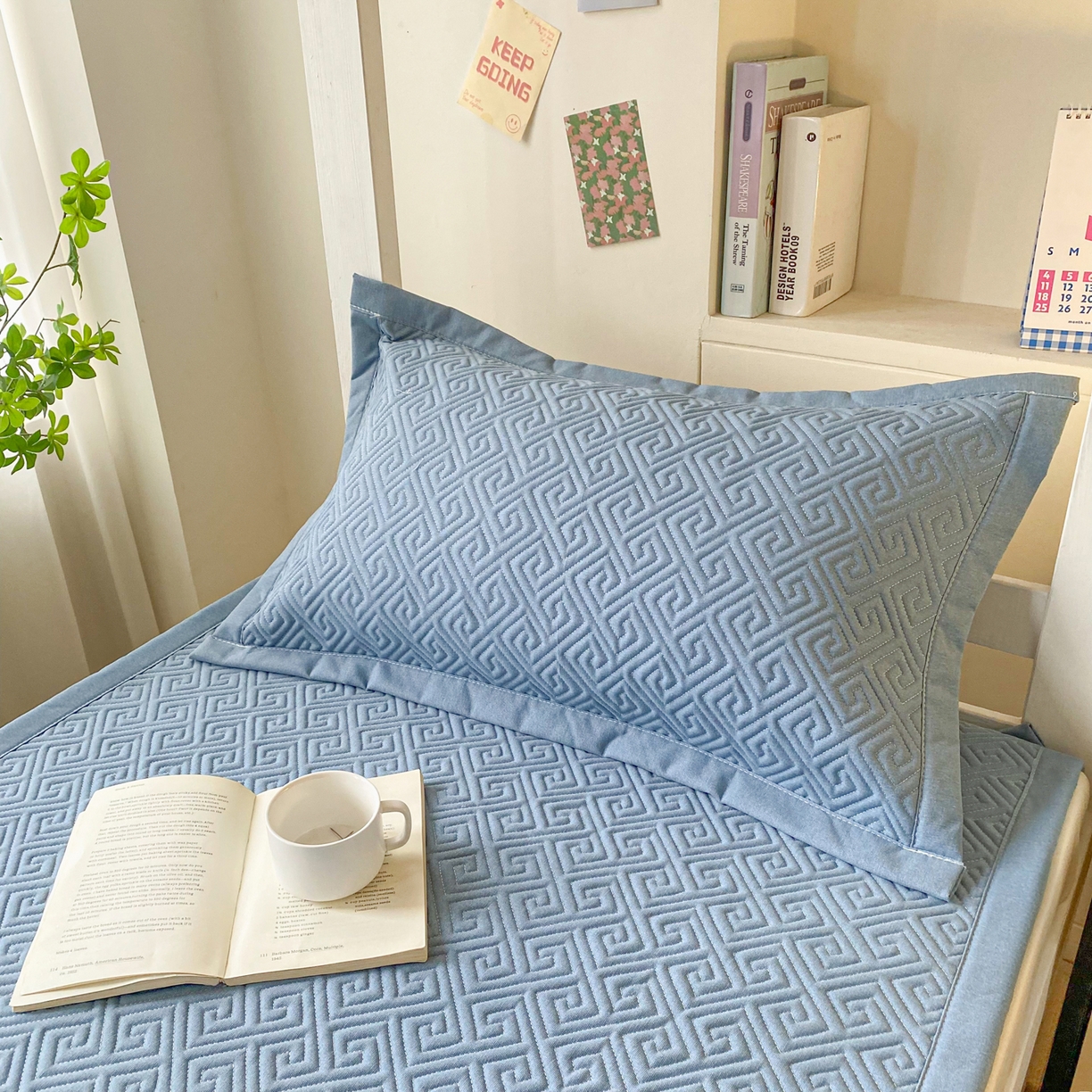 91家纺网 家纺一手货源 找家纺 金泰莱 2026新款老粗布床盖床垫学生床 床盖 偶遇