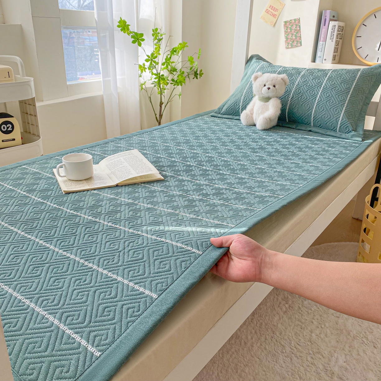 91家纺网 家纺一手货源 找家纺 金泰莱 2026新款老粗布床盖床垫学生床 床盖 初见