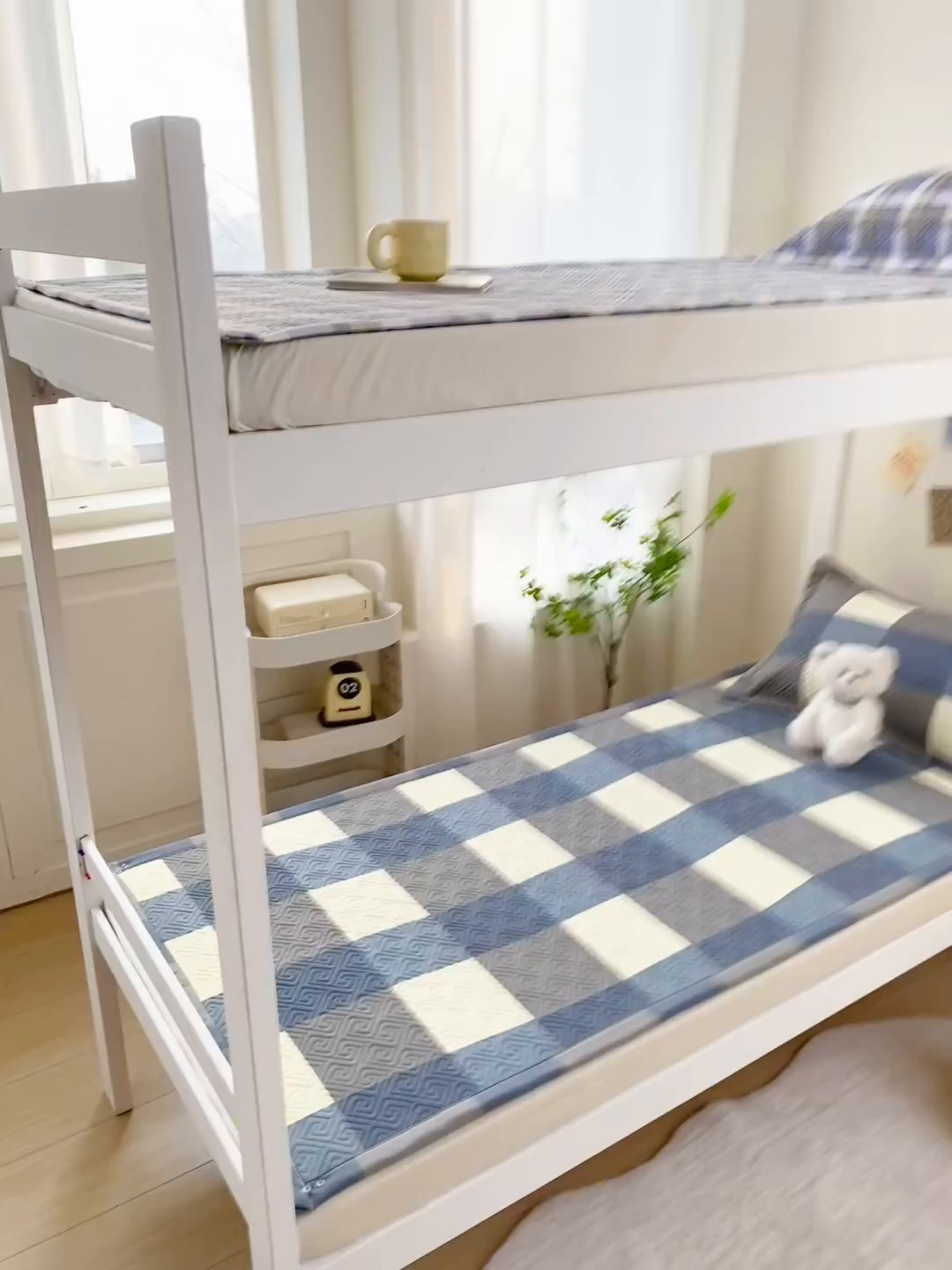 91家纺网 家纺一手货源 找家纺 金泰莱 2026新款老粗布床盖床垫学生床 床盖 蓝格