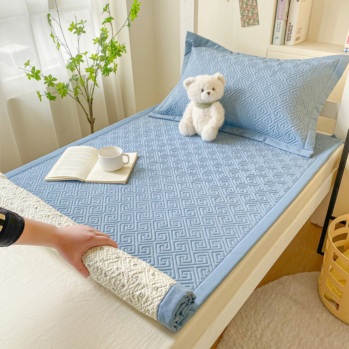 金泰莱 2026新款老粗布床盖床垫学生床 床盖 偶遇