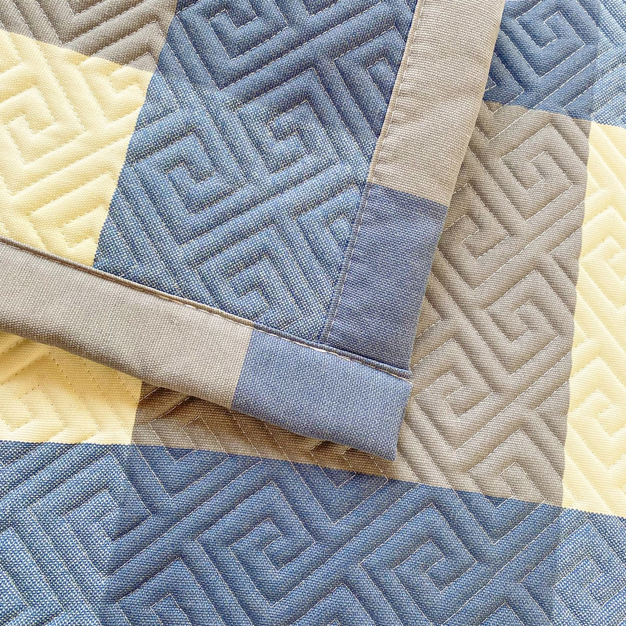 91家纺网 家纺一手货源 找家纺 金泰莱 2026新款老粗布床盖床垫学生床 床盖 蓝格