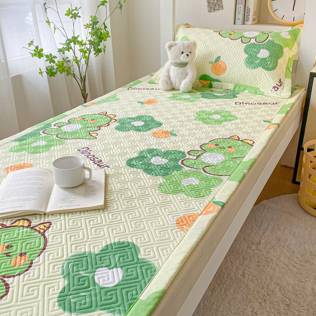 91家纺网 家纺一手货源 找家纺 金泰莱 2026新款老粗布床盖床垫学生床 床盖 兮心