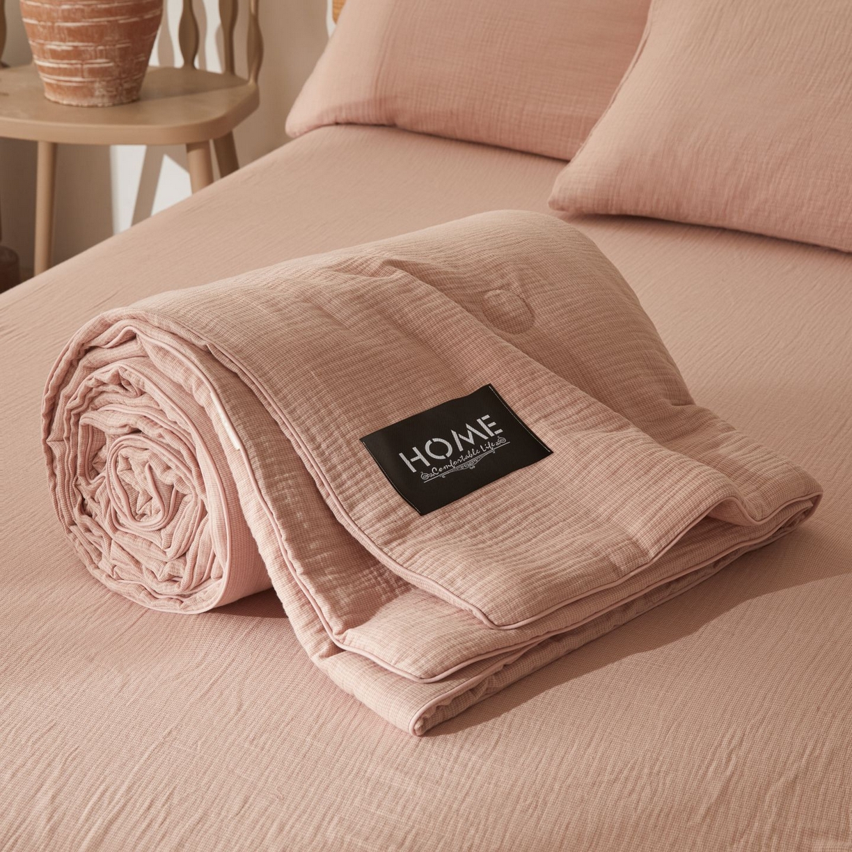 91家纺网 家纺一手货源 找家纺 （总）乐家毛巾被（工厂自产自销） 2026新款A类新疆长绒棉色织提花双层纱千鸟格系列夏被