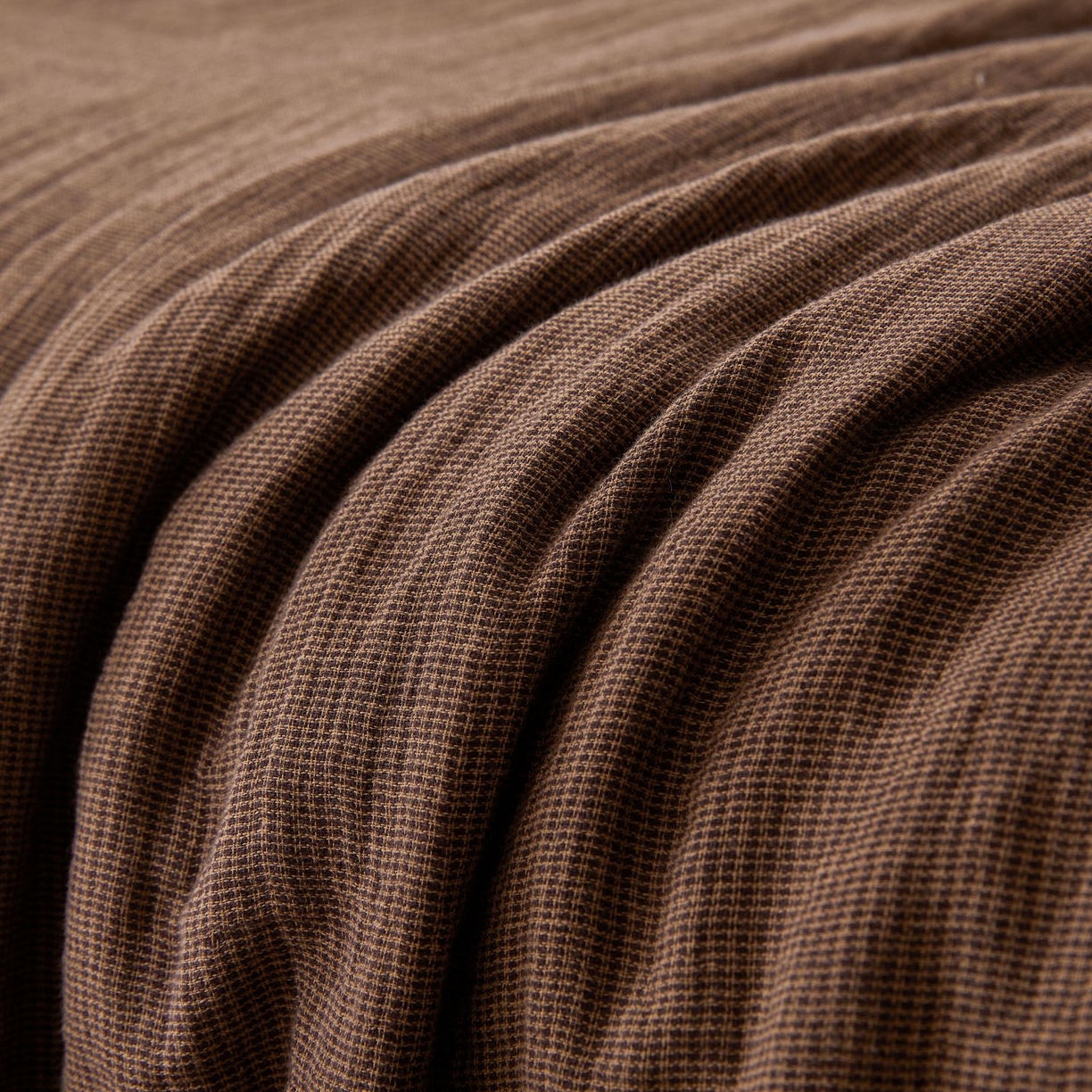 91家纺网 家纺一手货源 找家纺 乐家毛巾被（工厂自产自销） 2026新款A类新疆长绒棉色织提花双层纱千鸟格系列夏被 咖色