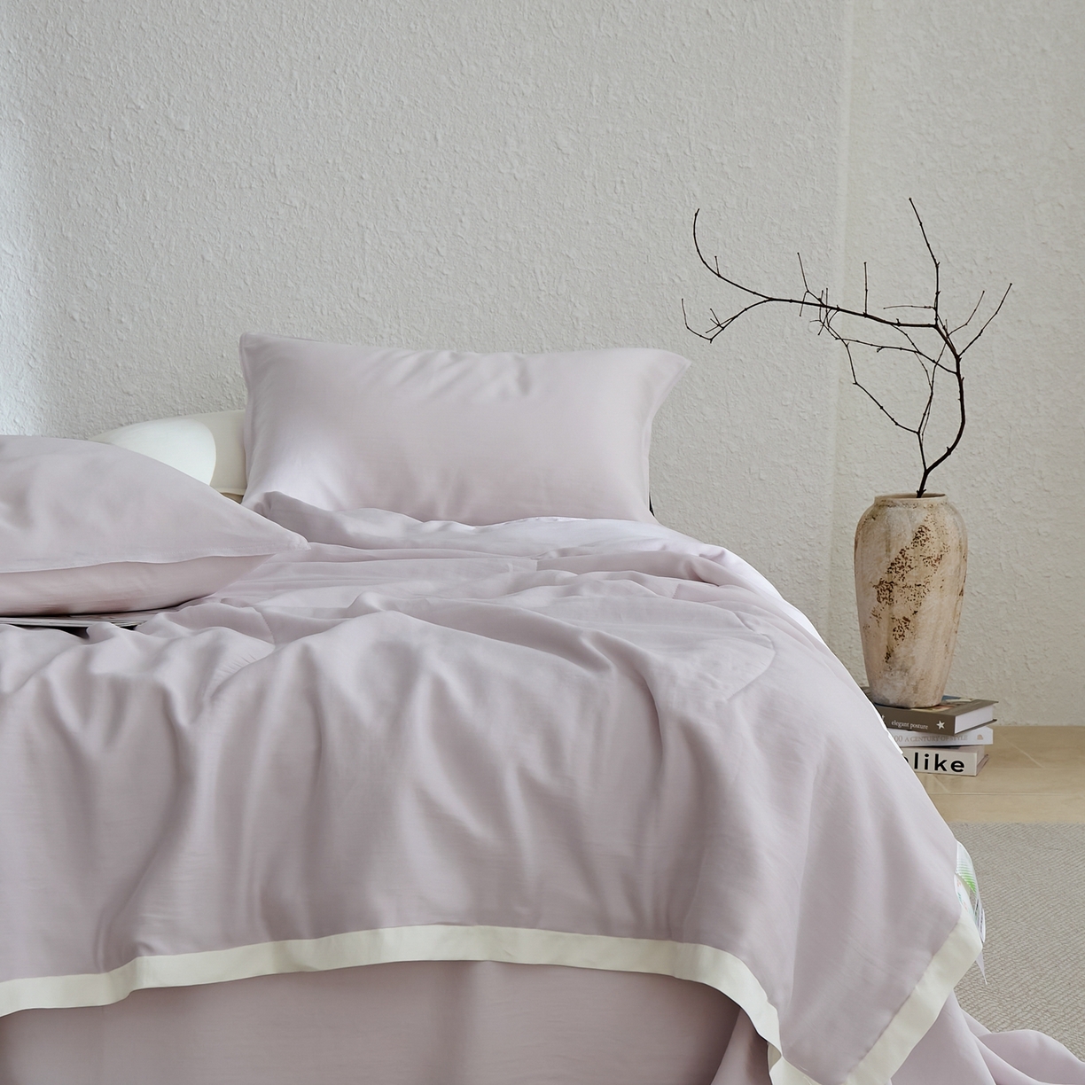 禧禾 2026新款60支兰精柔洗天丝冰蚕夏被夏凉被空调被-素禾 雾霁紫