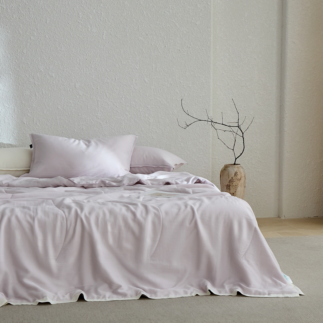 91家纺网 家纺一手货源 找家纺 禧禾 2026新款60支兰精柔洗天丝冰蚕夏被夏凉被空调被-素禾 雾霁紫