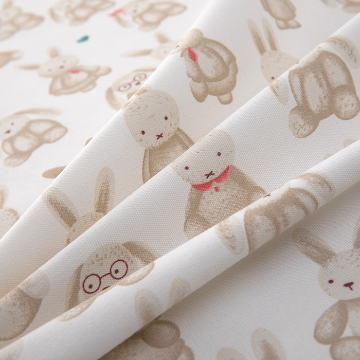 91家纺网 家纺一手货源 找家纺 帛洵家纺 2026新款A类原棉细纱印花老粗布凉席床单 可爱兔兔