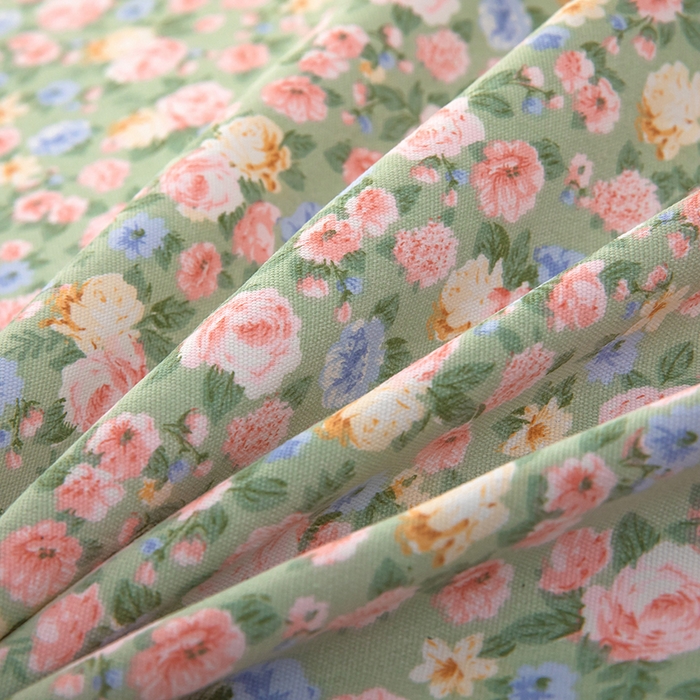 91家纺网 家纺一手货源 找家纺 帛洵家纺 2026新款A类原棉细纱印花老粗布凉席床单 青野繁花