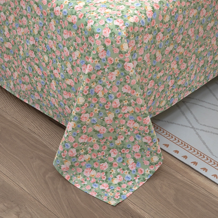 91家纺网 家纺一手货源 找家纺 帛洵家纺 2026新款A类原棉细纱印花老粗布凉席床单 青野繁花