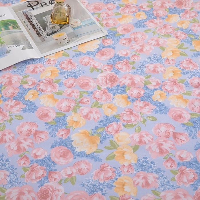 91家纺网 家纺一手货源 找家纺 帛洵家纺 2026新款A类原棉细纱印花老粗布凉席床单 晴空花事