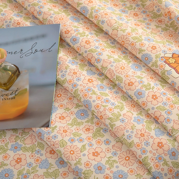 91家纺网 家纺一手货源 找家纺 帛洵家纺 2026新款A类原棉细纱印花老粗布凉席床单 碎花小兔