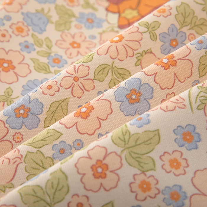 91家纺网 家纺一手货源 找家纺 帛洵家纺 2026新款A类原棉细纱印花老粗布凉席床单 碎花小兔