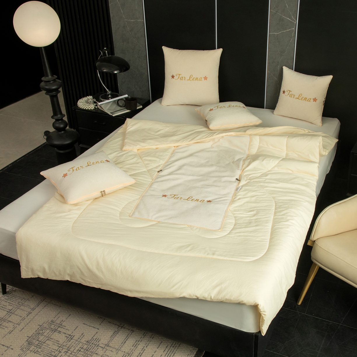 91家纺网 家纺一手货源 找家纺 （总）雷娜家居 2026新款刺绣抱枕被简尚系列