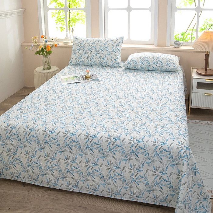 91家纺网 家纺一手货源 找家纺 帛洵家纺 2026新款A类原棉细纱印花老粗布凉席床单 幸运草