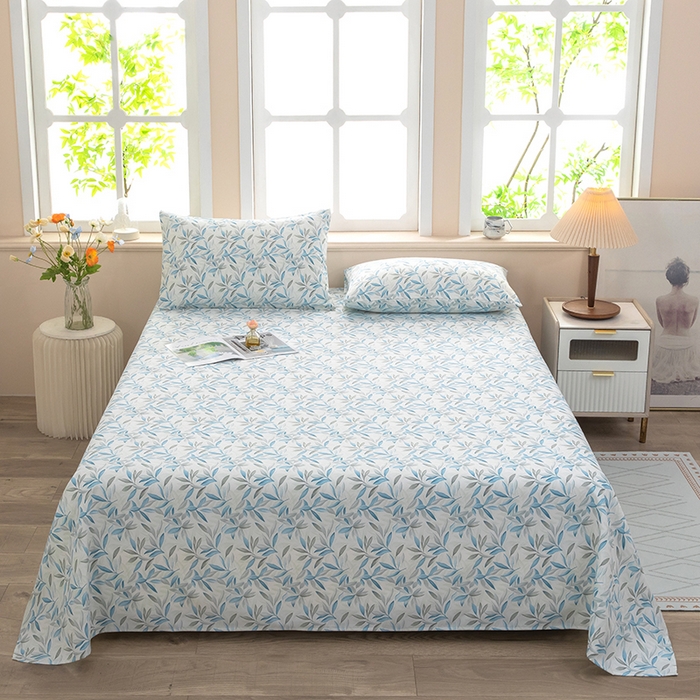 帛洵家纺 2026新款A类原棉细纱印花老粗布凉席床单 幸运草