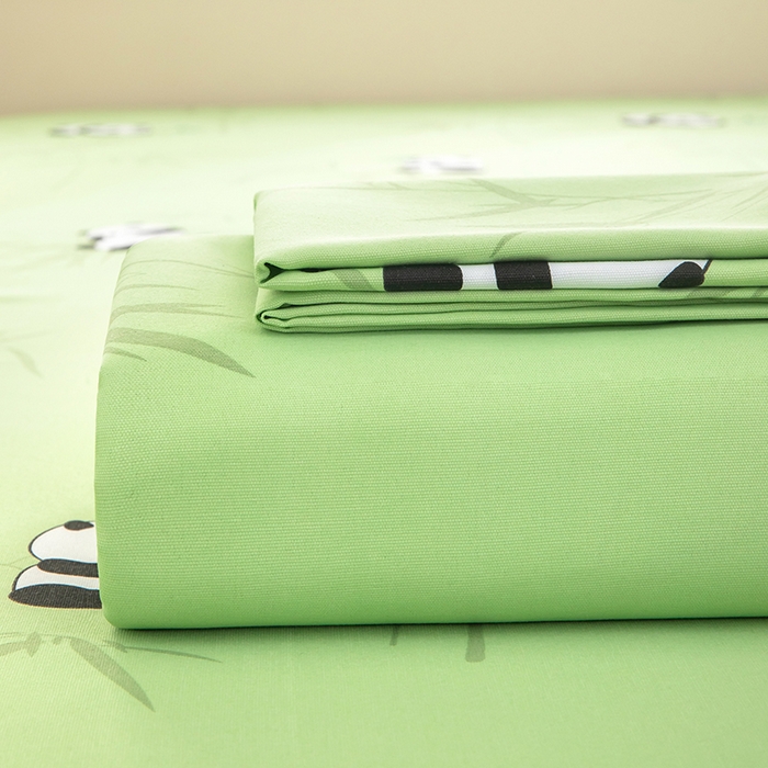 91家纺网 家纺一手货源 找家纺 帛洵家纺 2026新款A类原棉细纱印花老粗布凉席床单 熊猫报竹