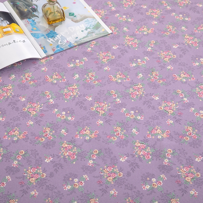 91家纺网 家纺一手货源 找家纺 帛洵家纺 2026新款A类原棉细纱印花老粗布凉席床单 紫雾小蔷薇