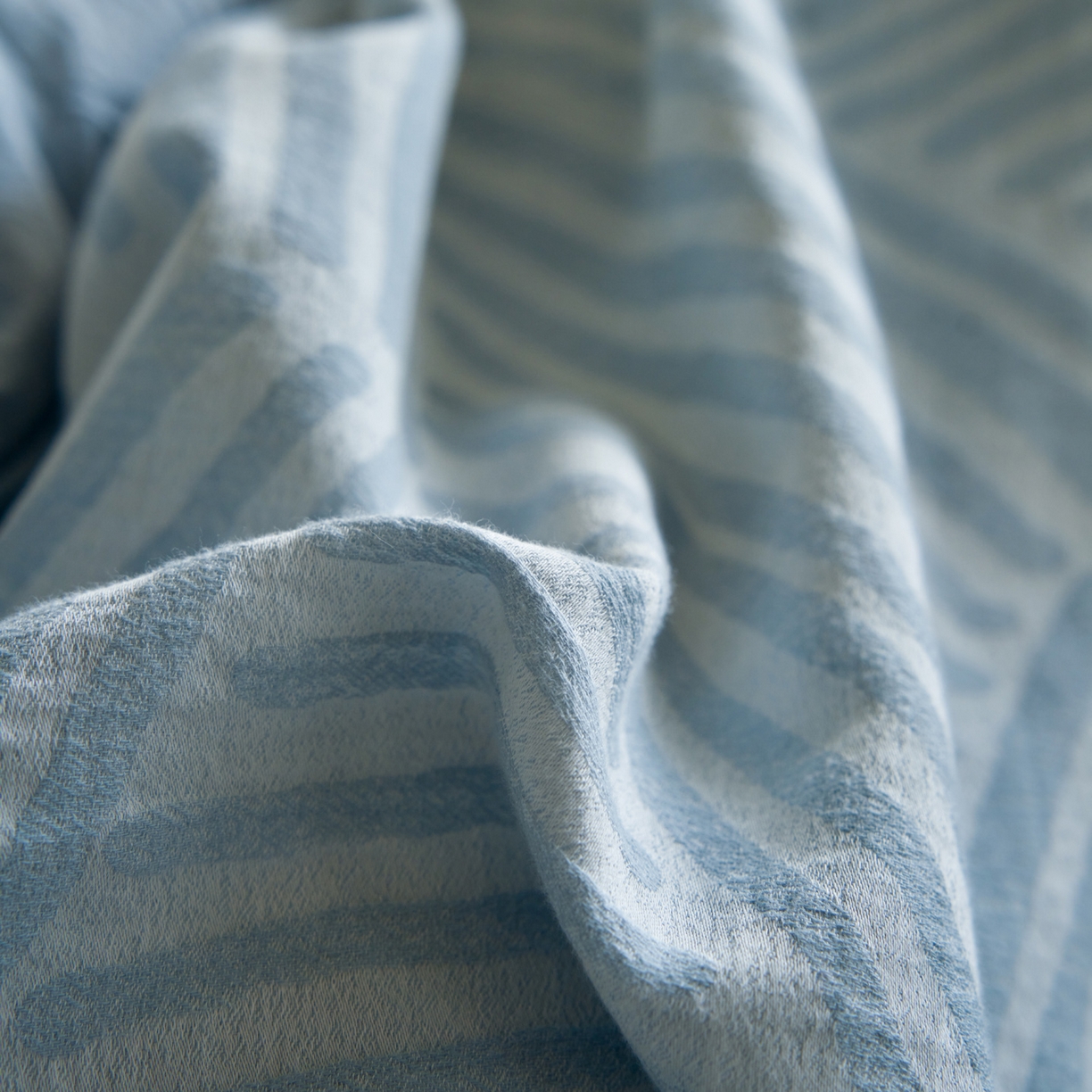 91家纺网 家纺一手货源 找家纺 如一 2026春夏新款色织提花全棉纯棉水洗棉四件套 序章-蓝