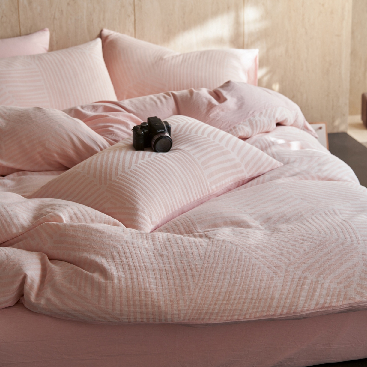 91家纺网 家纺一手货源 找家纺 如一 2026春夏新款色织提花全棉纯棉水洗棉四件套 序章-粉