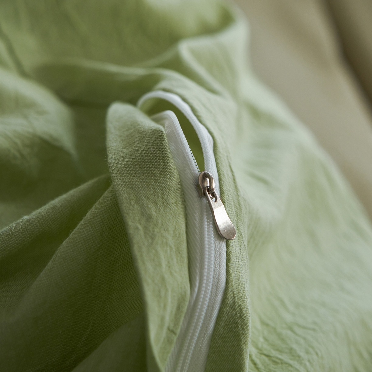 91家纺网 家纺一手货源 找家纺 如一 2026春夏新款色织提花全棉纯棉水洗棉四件套 骏影-绿