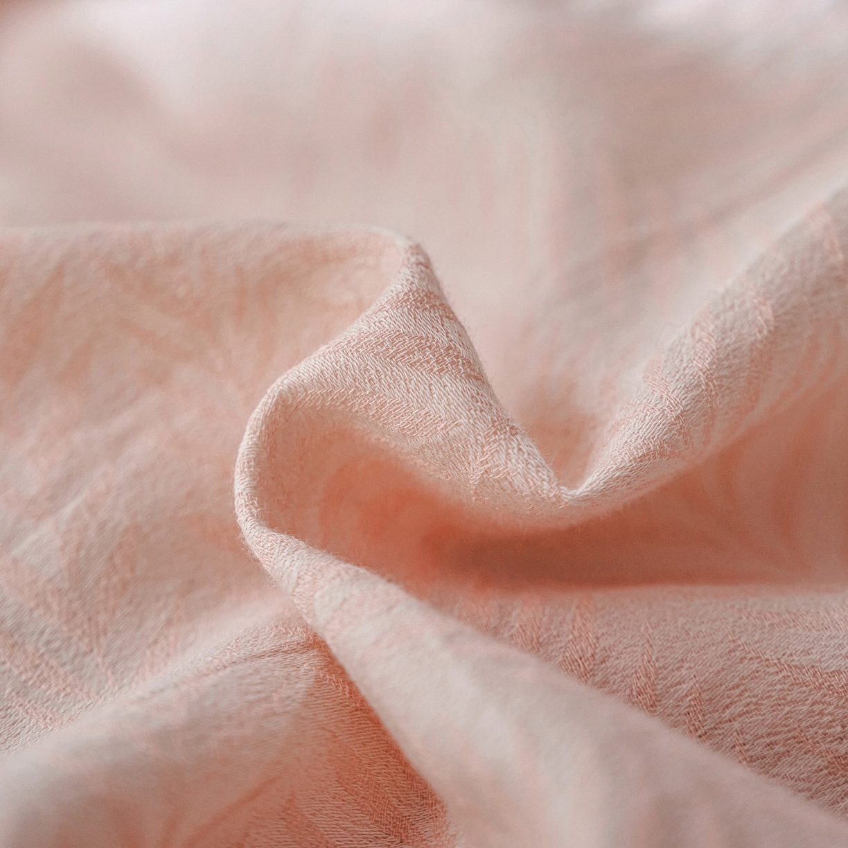 91家纺网 家纺一手货源 找家纺 如一 2026春夏新款色织提花全棉纯棉水洗棉四件套 叶笙-粉