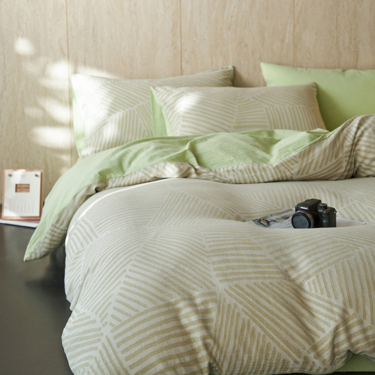 如一 2026春夏新款色织提花全棉纯棉水洗棉四件套 序章-绿