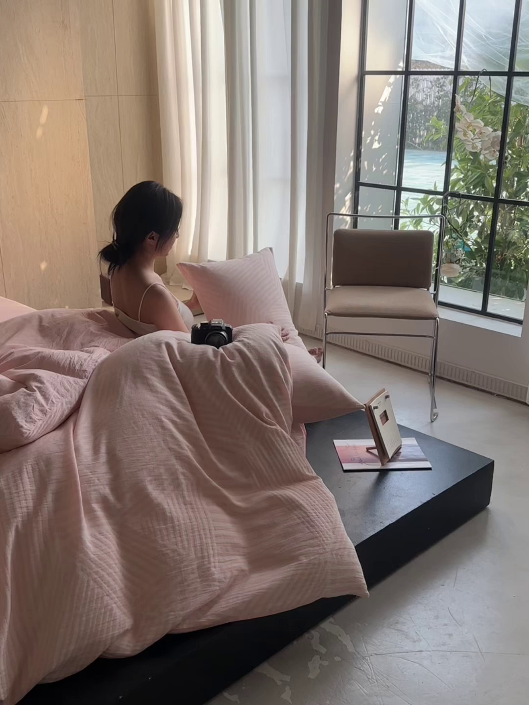 91家纺网 家纺一手货源 找家纺 如一 2026春夏新款色织提花全棉纯棉水洗棉四件套 序章-粉