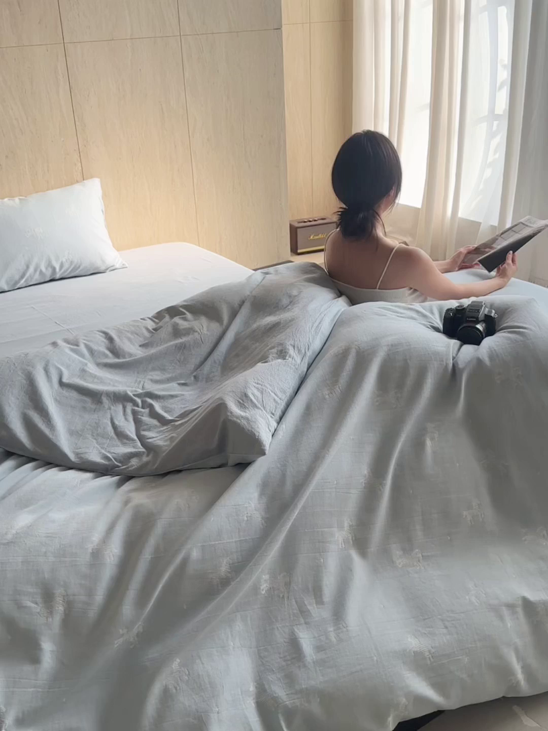 91家纺网 家纺一手货源 找家纺 如一 2026春夏新款色织提花全棉纯棉水洗棉四件套 骏影-蓝