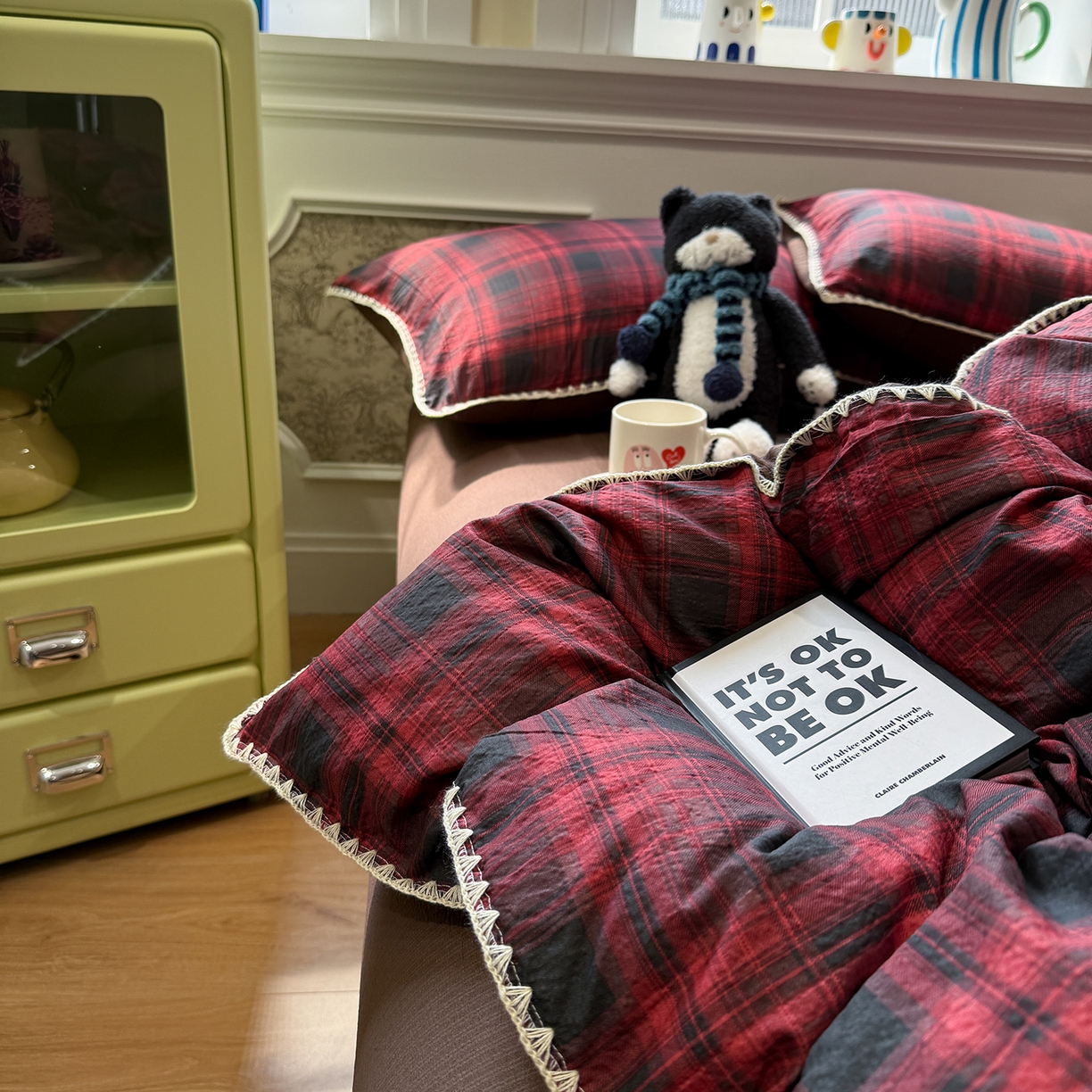 91家纺网 家纺一手货源 找家纺 （总）水墨江南 2026新款条格系列贝壳边三角针四件套