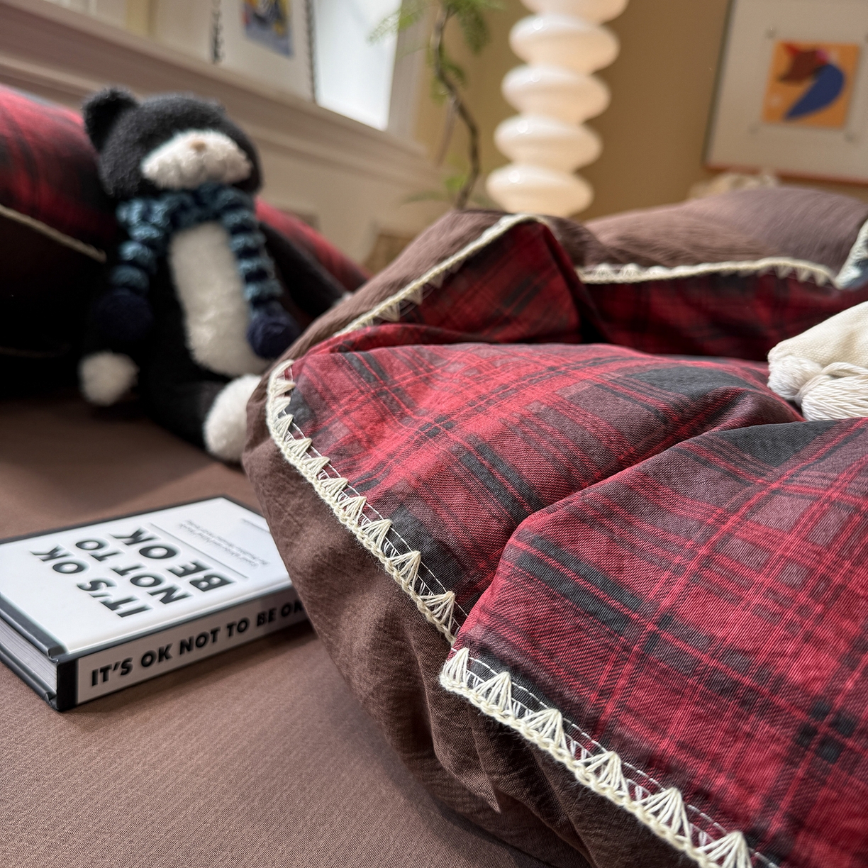 91家纺网 家纺一手货源 找家纺 （总）水墨江南 2026新款条格系列贝壳边三角针四件套