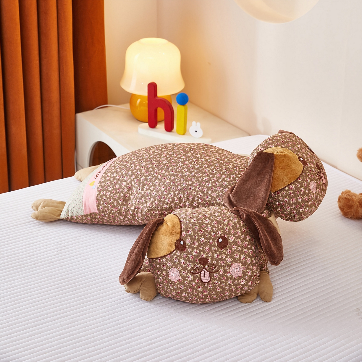 91家纺网 家纺一手货源 找家纺 梦叶草 2026新款全棉萌趣趴睡狗荞麦枕枕头枕芯 趴睡狗-咖色