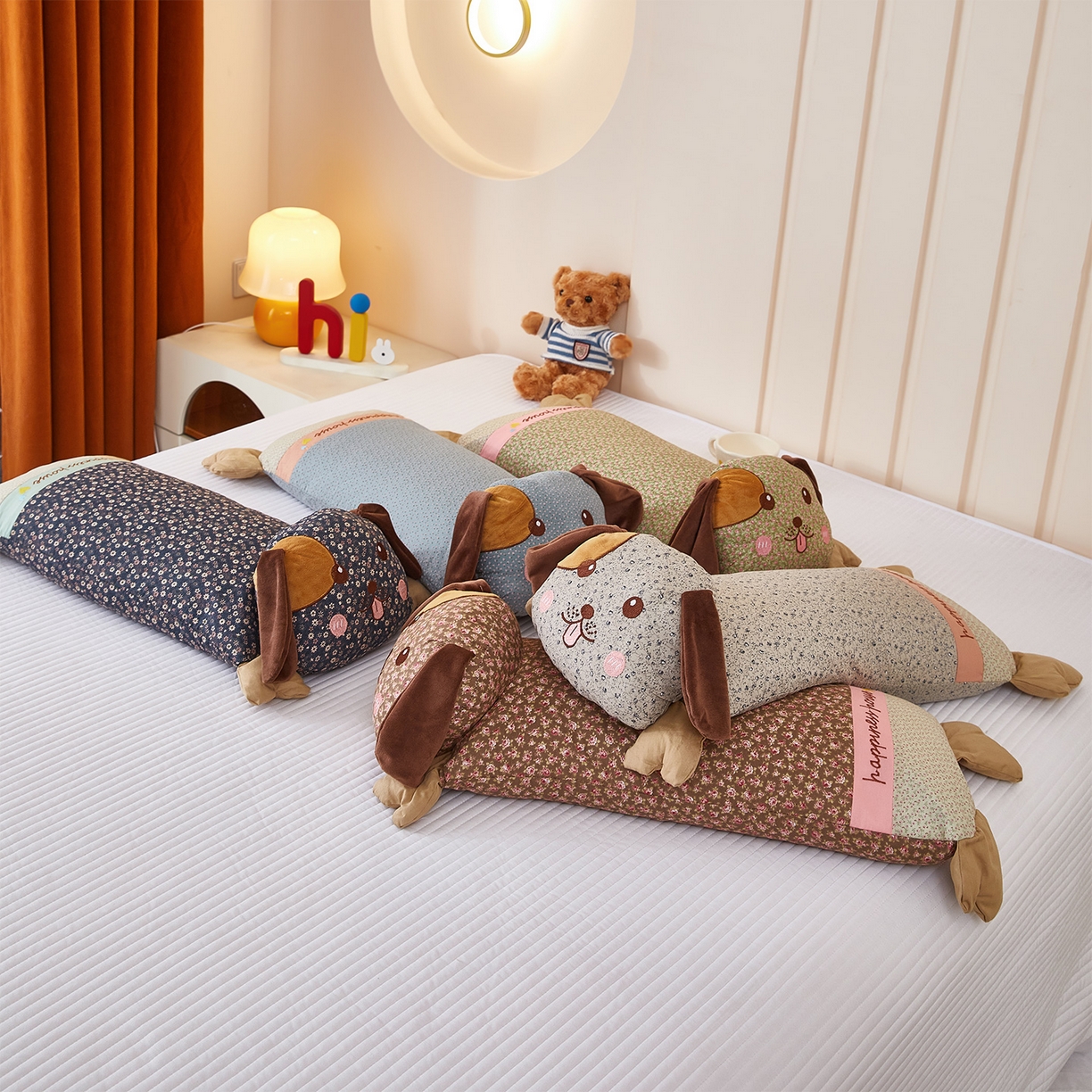 91家纺网 家纺一手货源 找家纺 梦叶草 2026新款全棉萌趣趴睡狗荞麦枕枕头枕芯 组合图仅供展示不可下单