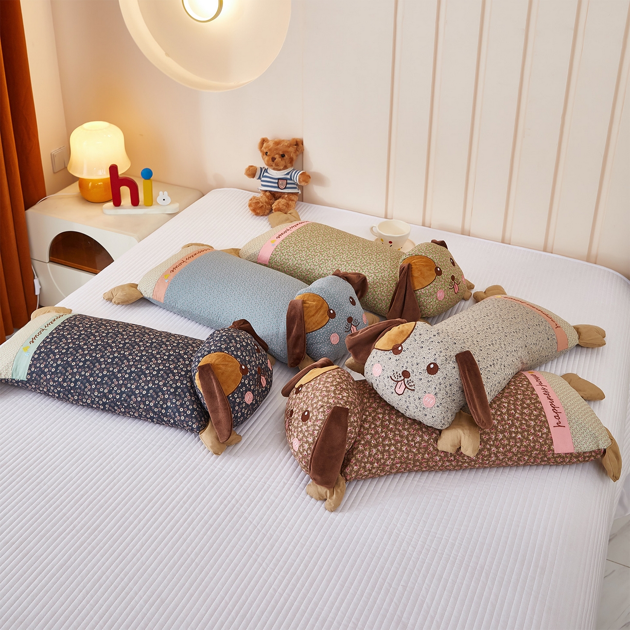 91家纺网 家纺一手货源 找家纺 梦叶草 2026新款全棉萌趣趴睡狗荞麦枕枕头枕芯 组合图仅供展示不可下单