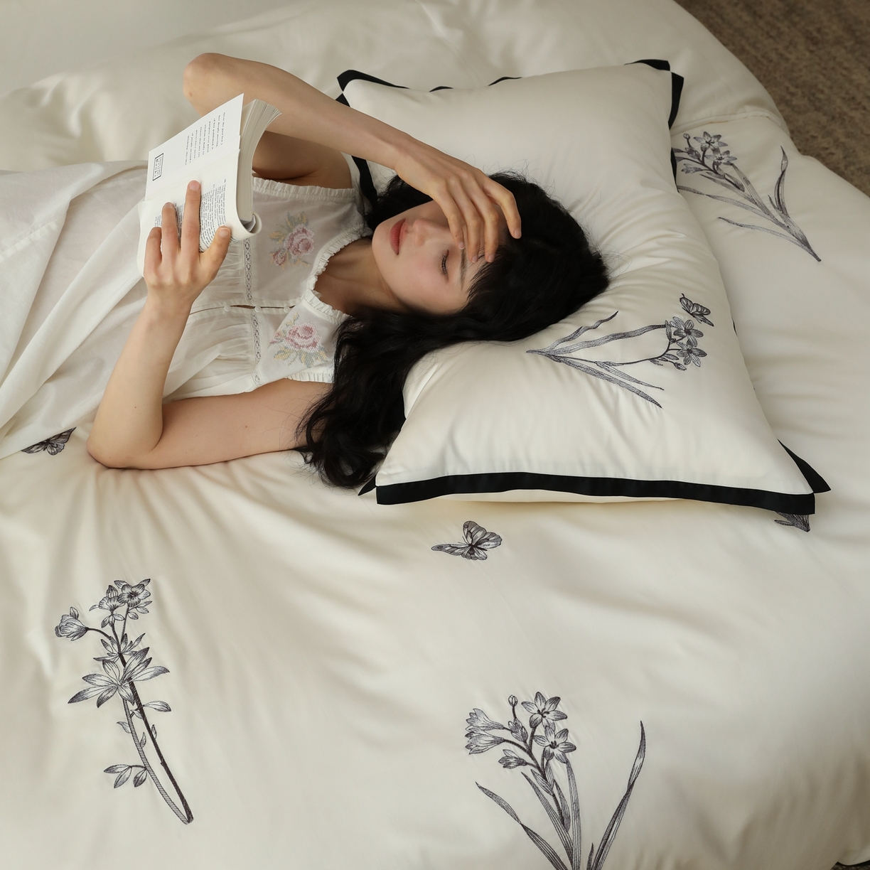 91家纺网 家纺一手货源 找家纺 （总）初拾 2026新款60支兰精天丝“东方美学”刺绣四件套-拾花集