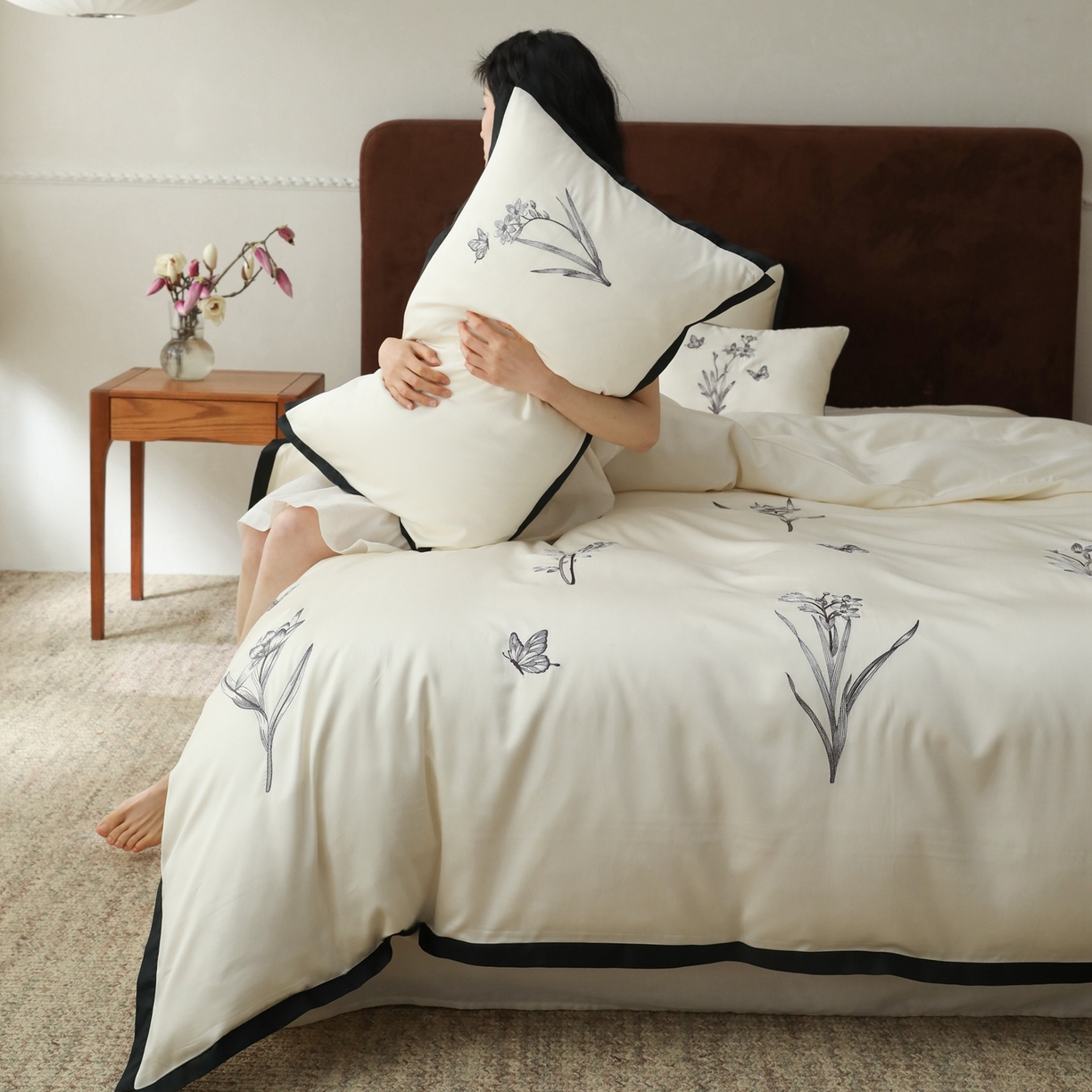 91家纺网 家纺一手货源 找家纺 （总）初拾 2026新款60支兰精天丝“东方美学”刺绣四件套-拾花集