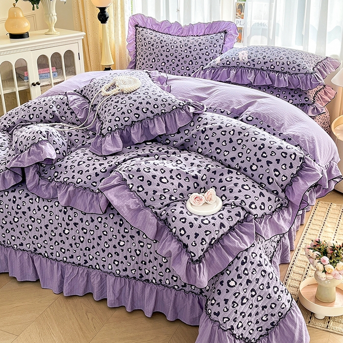 91家纺网 家纺一手货源 找家纺 （总）妮恒美 2026新款法式床盖款泡芙纱四件套