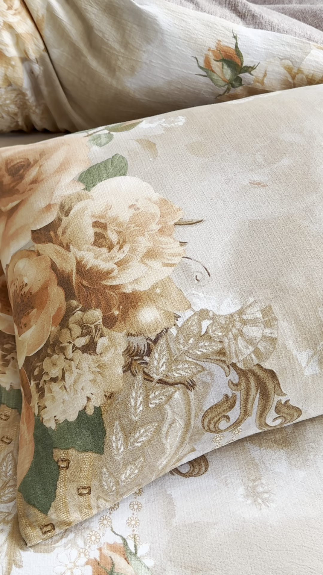 91家纺网 家纺一手货源 找家纺 洁柔家纺工厂店 2026春夏秋冬爆款新品高克重加厚原麻亚麻皱皱纱印花四件套 念花溪