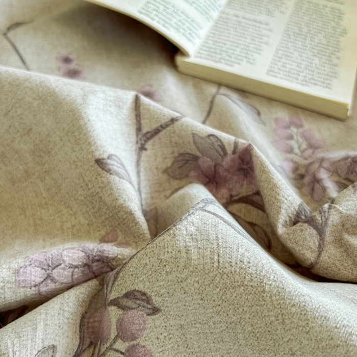 91家纺网 家纺一手货源 找家纺 洁柔家纺工厂店 2026新款加厚亚麻皱皱纱床笠单床笠枕套床笠单品 绽放